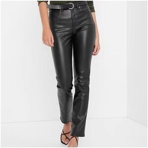 NEW Gap Vintage Slim High Rise Faux Leather Pleather Pant Size 30/10T Black